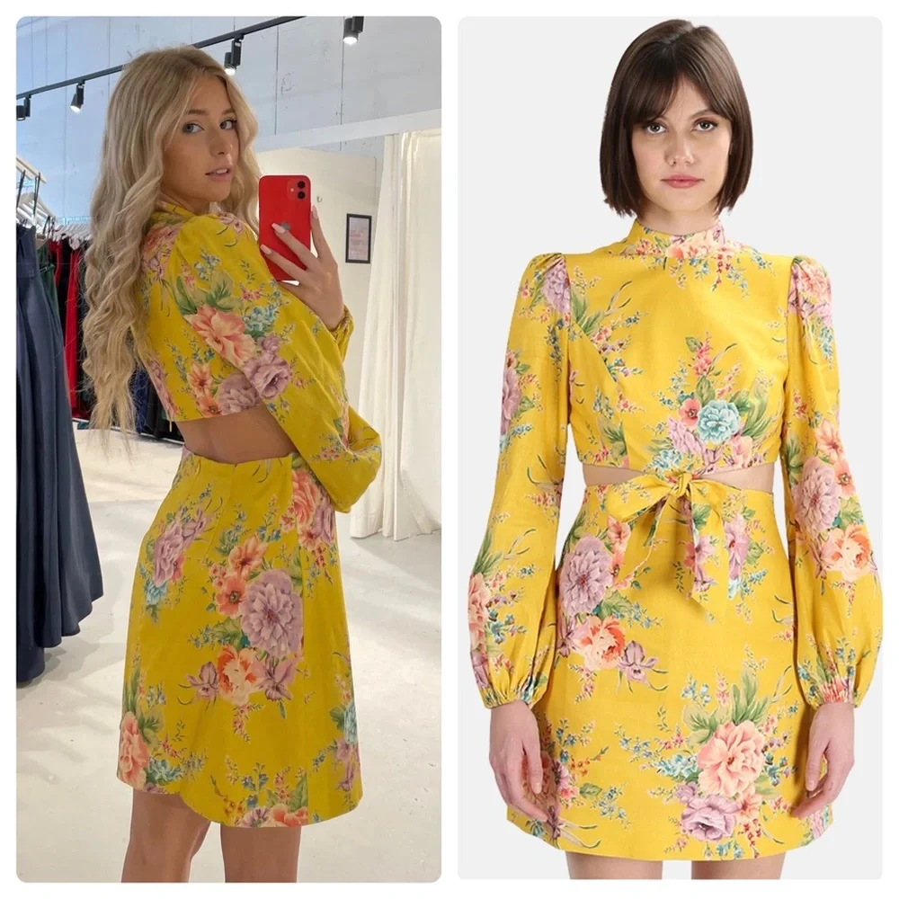 ZIMMERMANN Zinnia Bow Cut Out Mini Dress - Picture 9 of 16